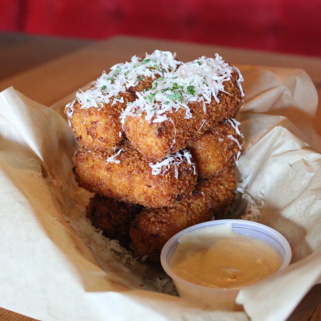 Fried Mac & Cheese Sticks.